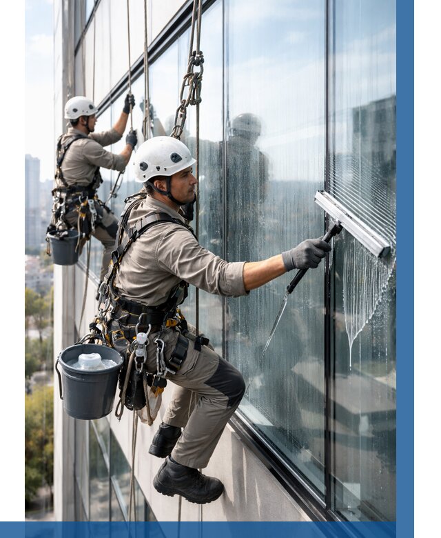 Мойка окон альпинистами в Евпатории от 4740 р. | ВЫСОТНИК-Евп