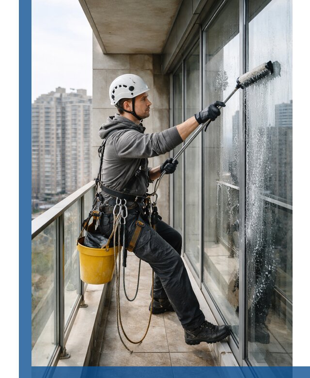 Профессиональная мойка балконного остекления в Евпатории