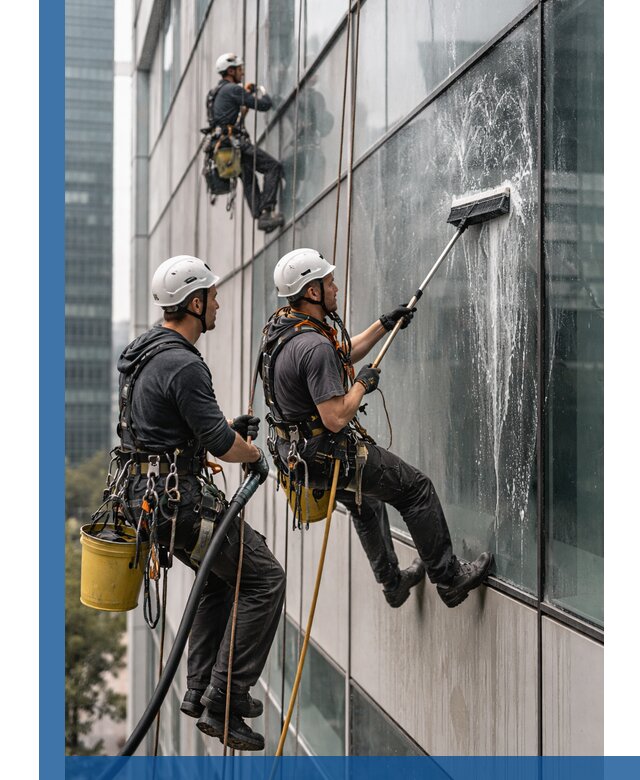 Профессиональная высотная мойка фасадов зданий в Евпатории
