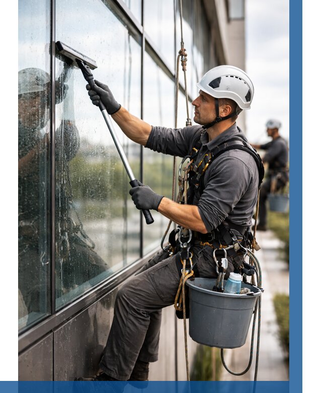 Мойка стеклянных фасадов в Евпатории от 211 р. | ВЫСОТНИК-Евп