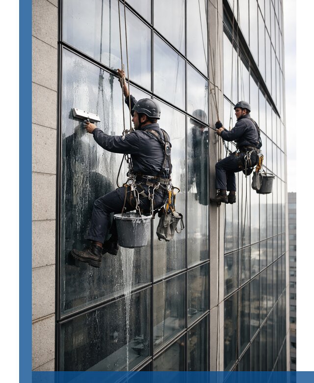 Профессиональная мойка стеклянных фасадов зданий в Евпатории