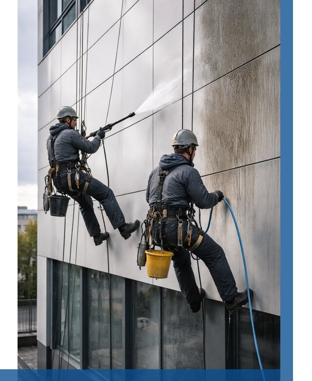 Мойка фасада из композита в Евпатории по цене от 316 р. | ВЫСОТНИК-Евп