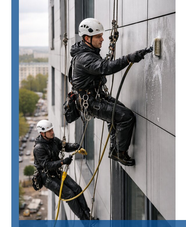 Профессиональная мойка фасада из композита в Евпатории