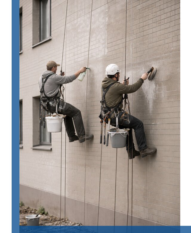 Удаление высолов с фасада зданий в Евпатории без повреждений и следов
