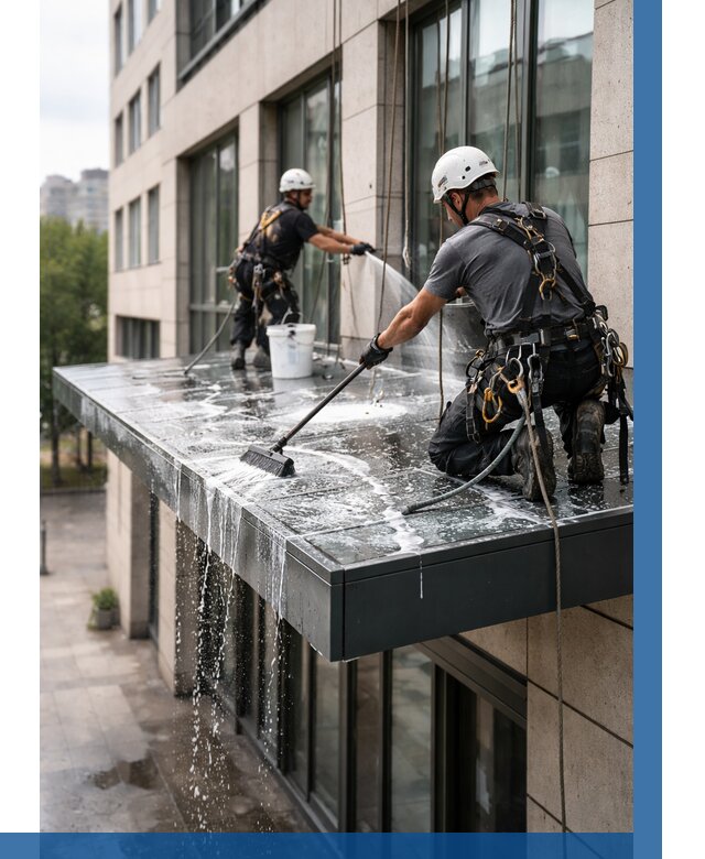 Мойка козырьков и навесов в Евпатории от 3687 р. | ВЫСОТНИК-Евп