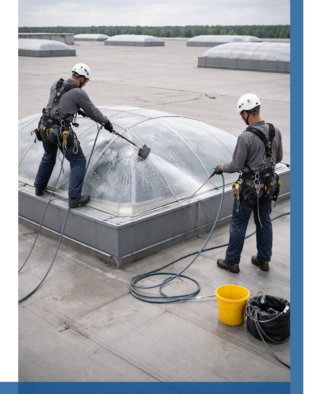 Мойка зенитных фонарей в Евпатории, заказать от 4740 р. | ВЫСОТНИК-Евп