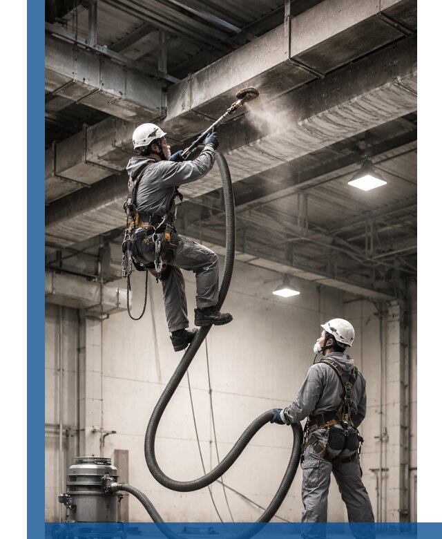 Обеспыливание потолочных конструкций в Евпатории промышленным альпинизмом