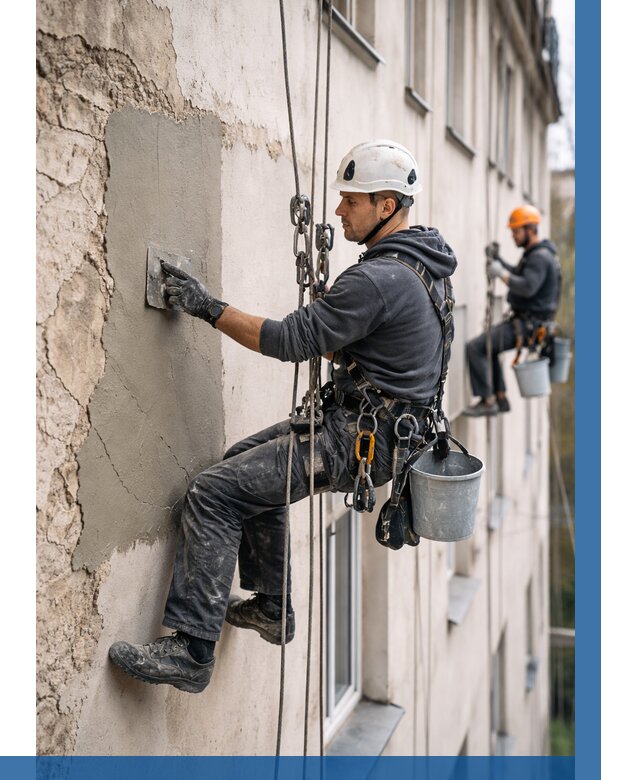 Восстановление штукатурки фасада в Евпатории от 1264 р. | ВЫСОТНИК-Евп