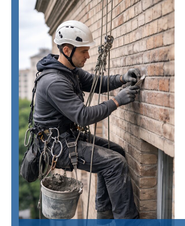 Качественный ремонт кирпичной кладки фасада в Евпатории с гарантией