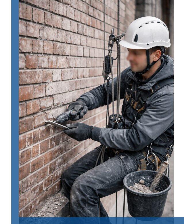 Расшивка кирпичных швов фасадов и стен, ремонт в Евпатории