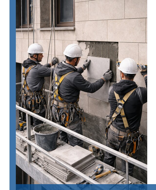 Ремонт облицовки фасада плиткой в Евпатории с гарантией