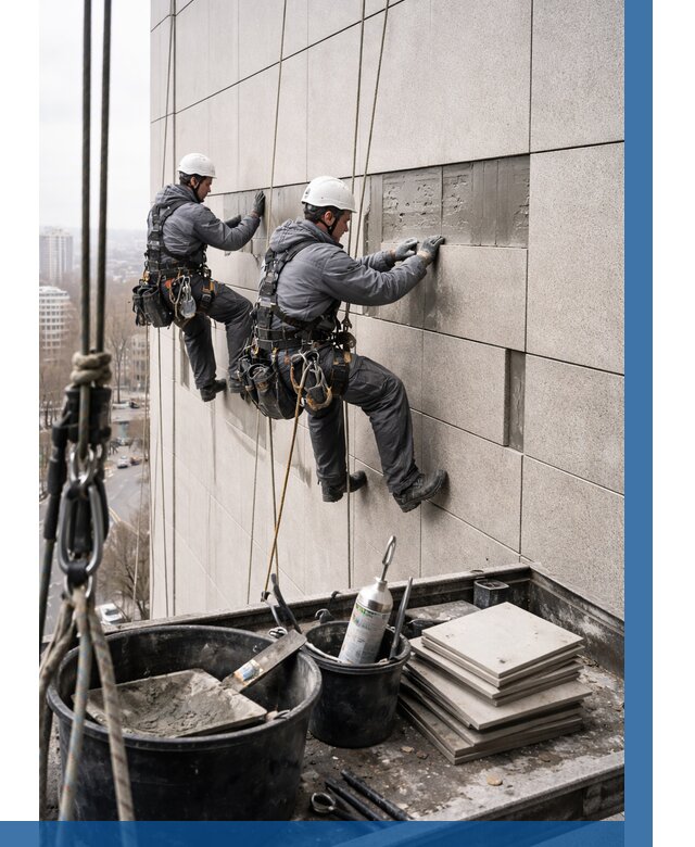 Ремонт фасада из керамогранита в Евпатории от 2633 р. | ВЫСОТНИК-Евп