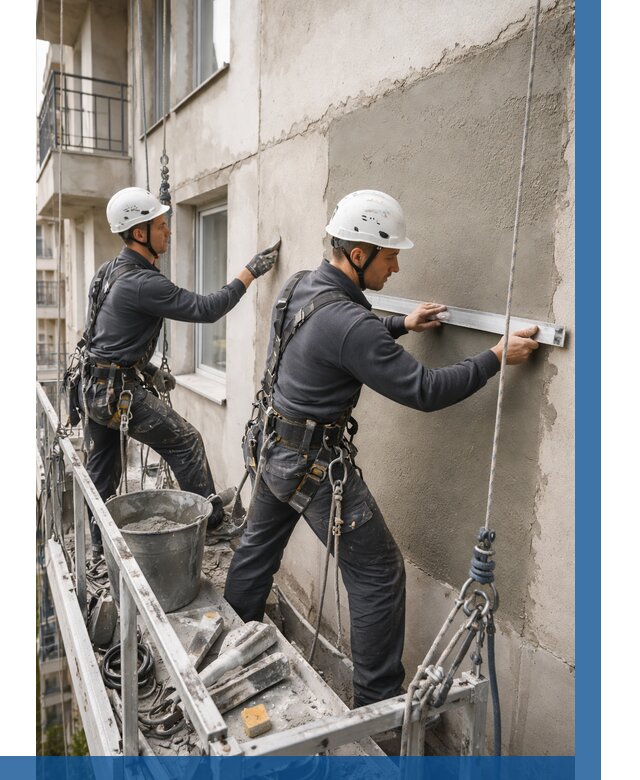 Штукатурка фасада на высоте в Евпатории от 948 р. | ВЫСОТНИК-Евп