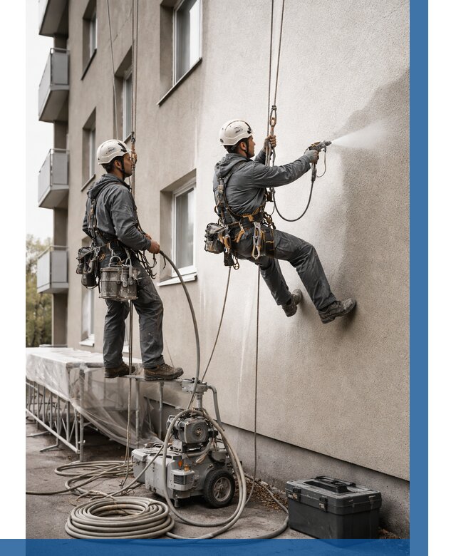 Безвоздушная покраска фасада в Евпатории от 232 р/м² | ВЫСОТНИК-Евп