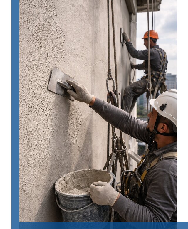 Декоративная штукатурка фасада с утеплением и защитой в Евпатории