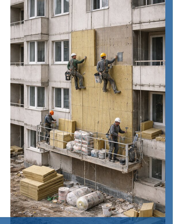 Утепление фасада минватой в Евпатории от 1580 р. | ВЫСОТНИК-Евп