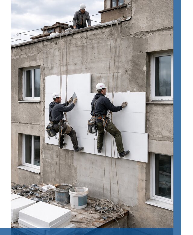 Утепление фасада пенополистиролом в Евпатории от 1896 р. | ВЫСОТНИК-Евп