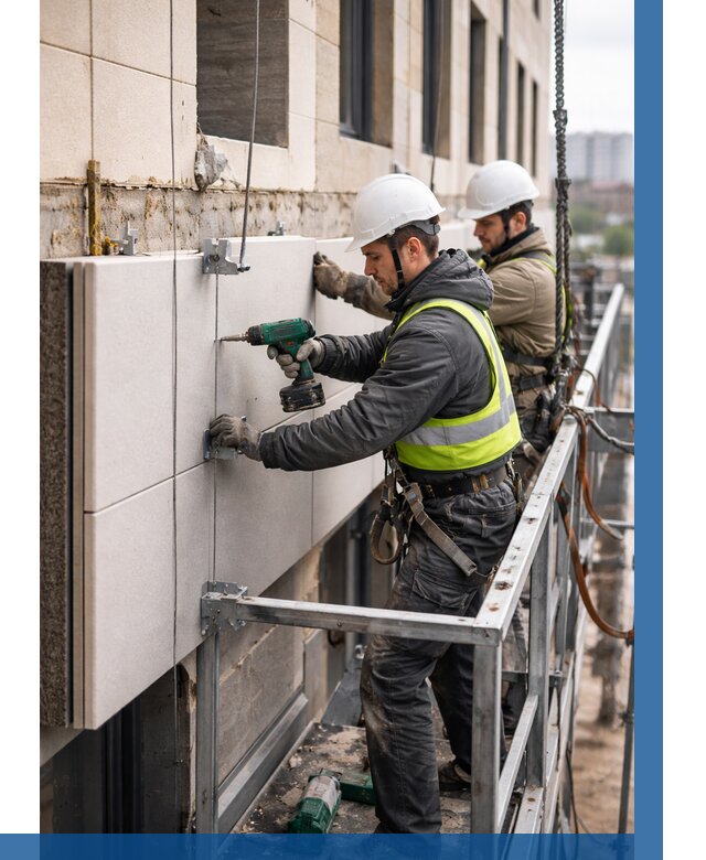 Монтаж фасадных термопанелей в Евпатории от 1580 р. | ВЫСОТНИК-Евп