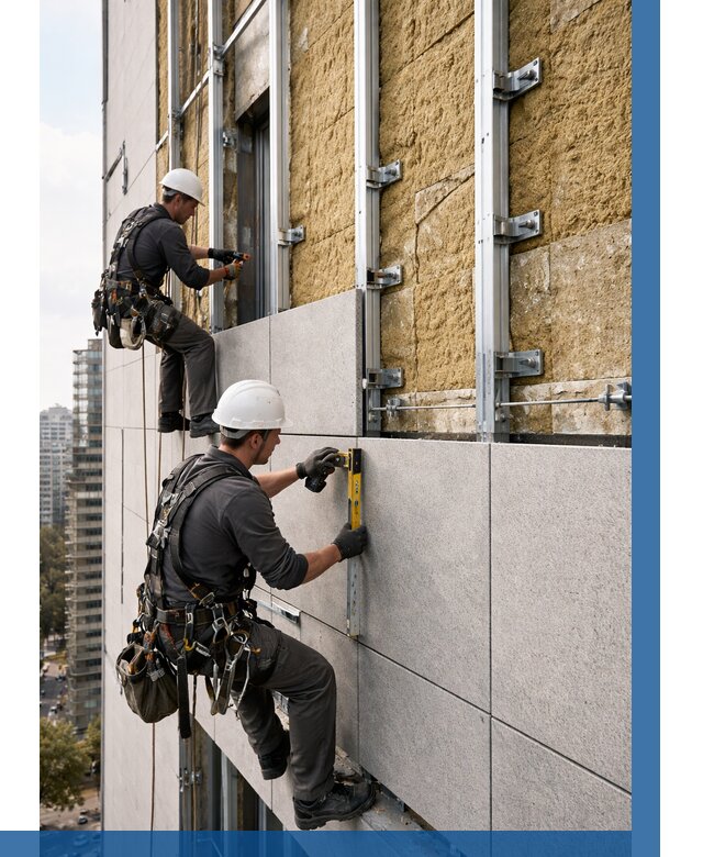 Монтаж вентилируемого фасада в Евпатории от 3687 р. | ВЫСОТНИК-Евп