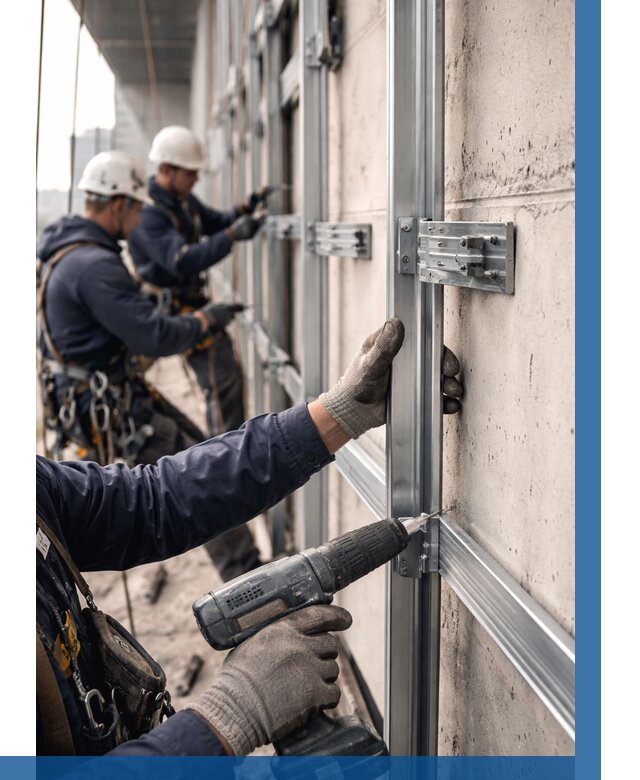 Монтаж подсистемы вентфасада в Евпатории от 895 р. | ВЫСОТНИК-Евп