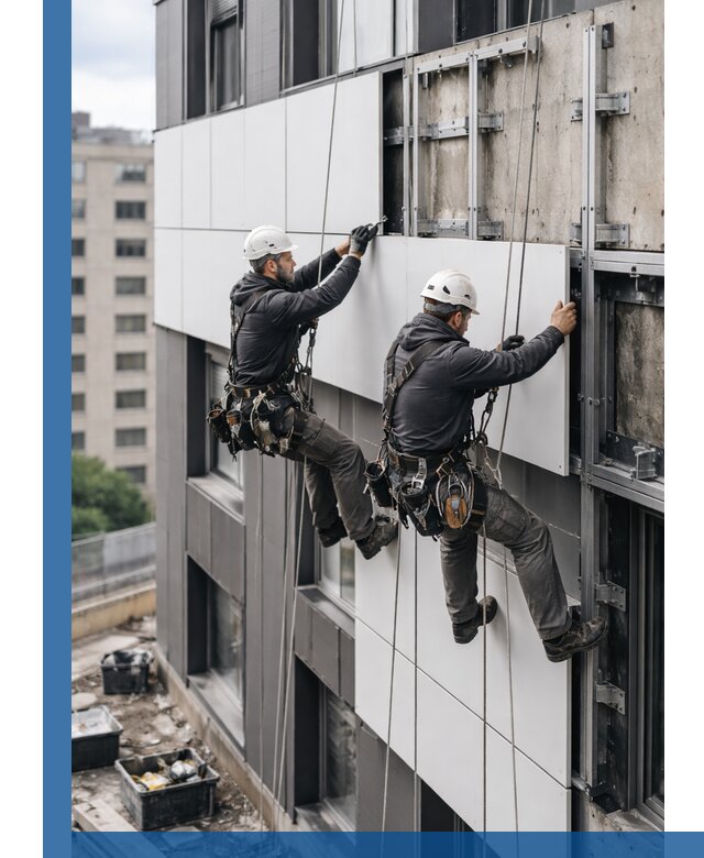 Монтаж композитных панелей фасада в Евпатории под ключ