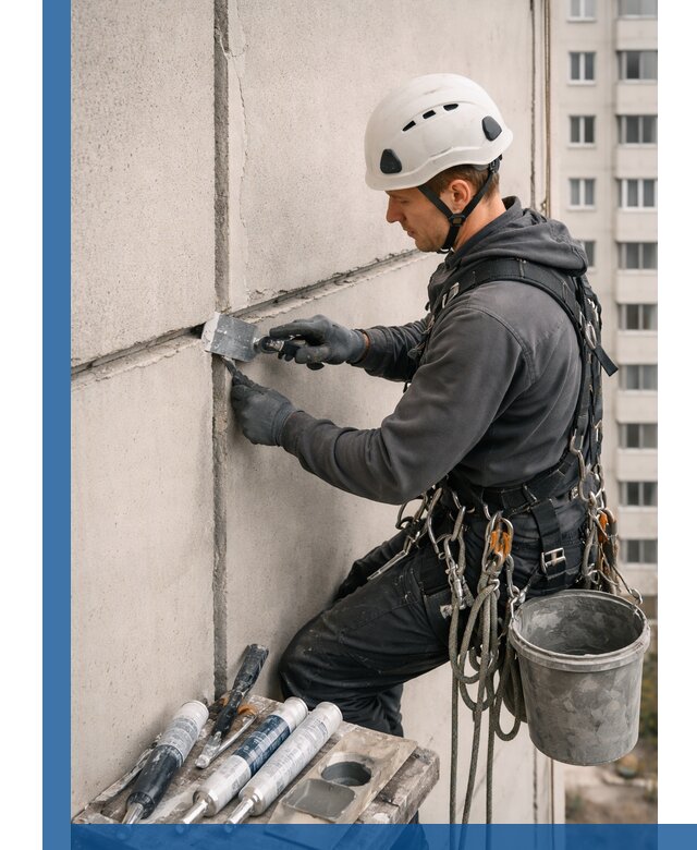 Ремонт межпанельных швов в Евпатории герметизация и восстановление