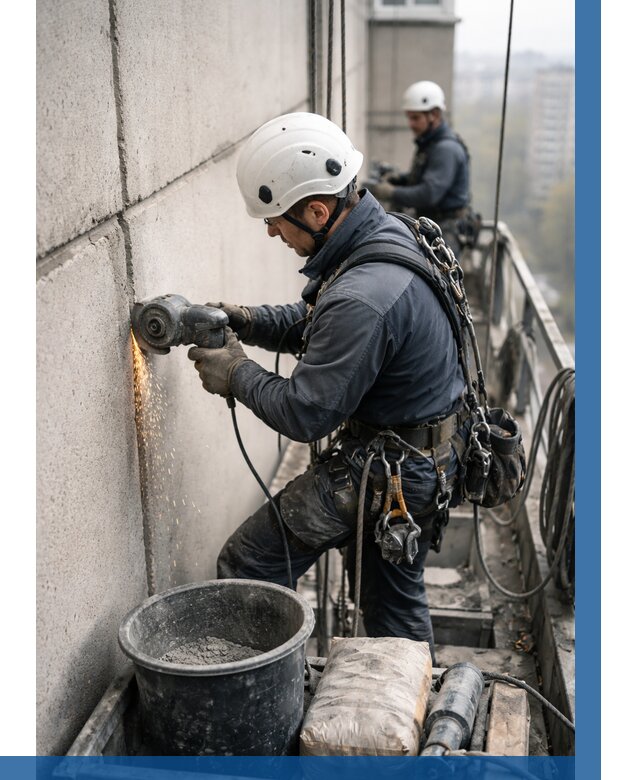 Штробление межпанельных швов в Евпатории от 1264 р. | ВЫСОТНИК-Евп