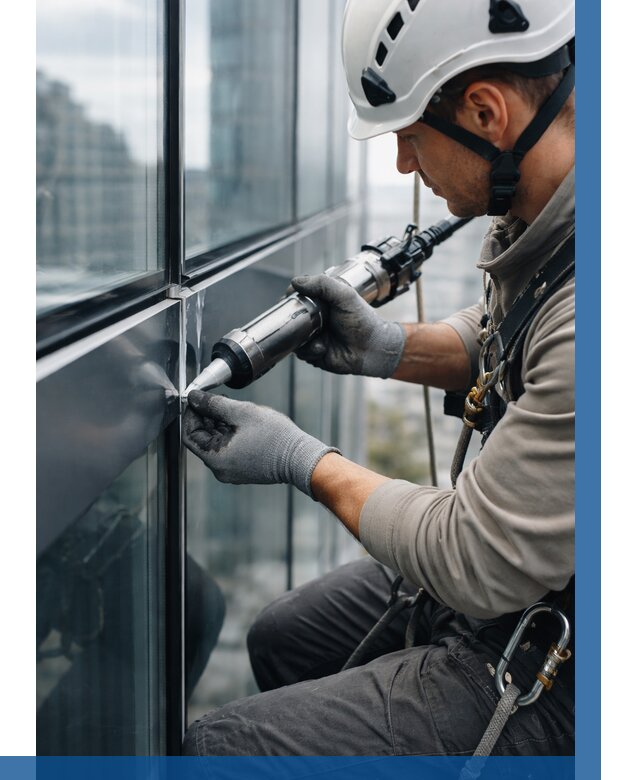 Герметизация стыков витража в Евпатории от 1264 р. | ВЫСОТНИК-Евп