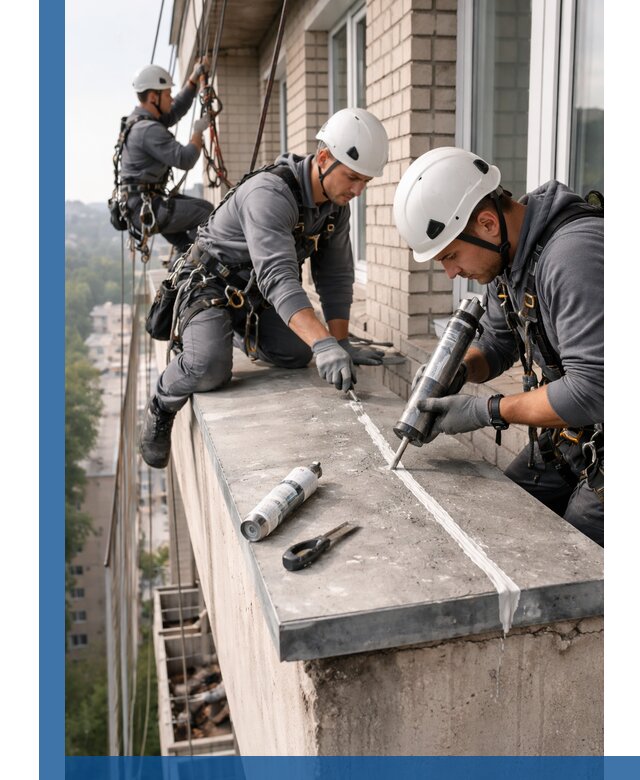 Герметизация балконного козырька в Евпатории профессионально