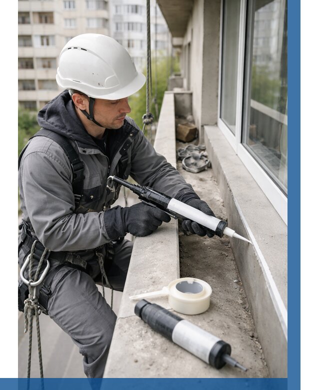 Герметизация швов лоджии в Евпатории от 4740 р. | ВЫСОТНИК-Евп