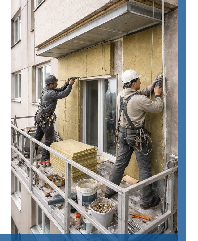 Утепление балкона снаружи в Евпатории от 1685 р. под ключ ВЫСОТНИК-Евп