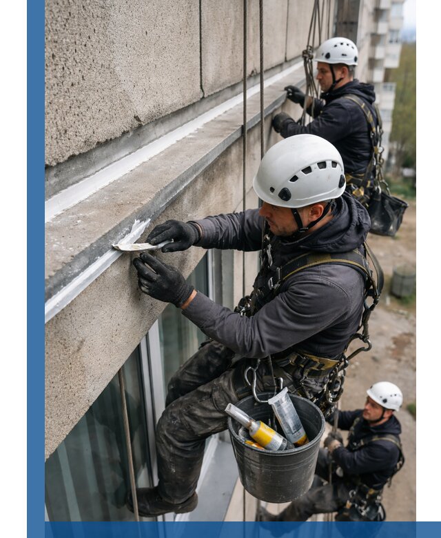 Герметизация примыкания балкона в Евпатории под ключ с гарантией