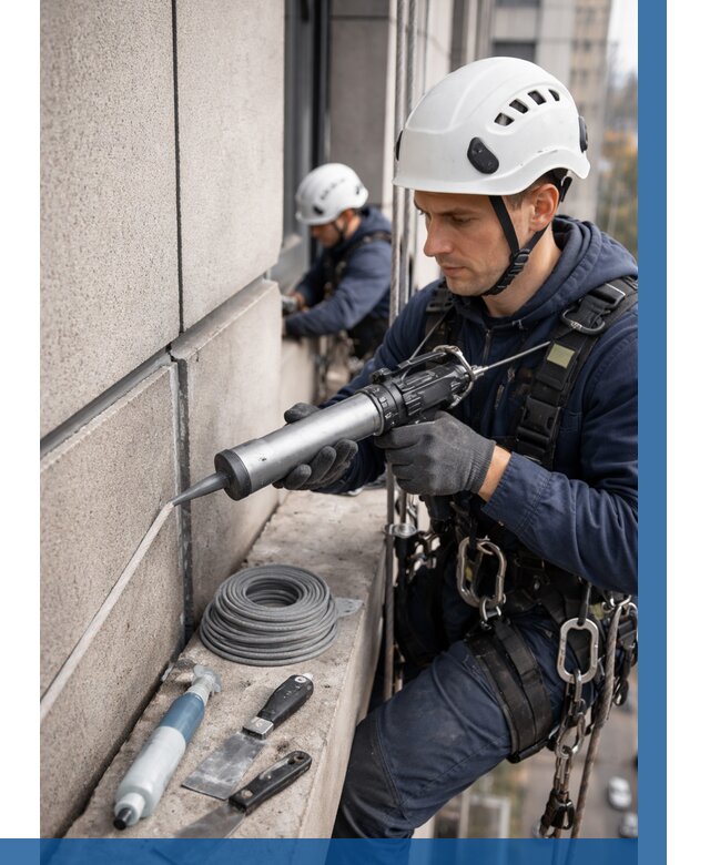 Герметизация деформационных швов фасада в Евпатории от 737 | ВЫСОТНИК-Евп