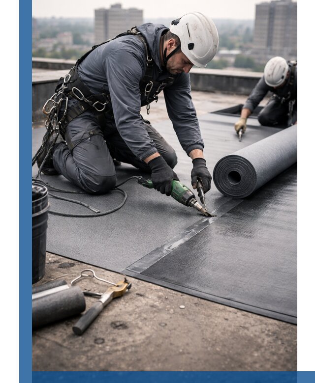 Ремонт мягкой кровли в Евпатории с выездом промальпинистов