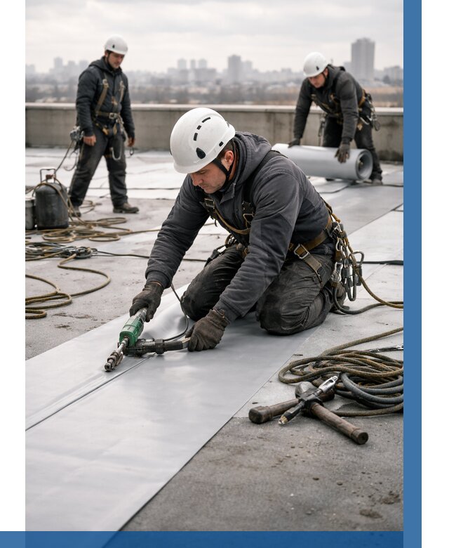 Ремонт мембранной кровли в Евпатории от 1896 р./м2 | ВЫСОТНИК-Евп