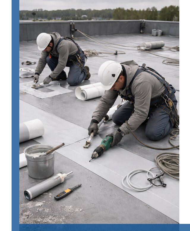 Ремонт мембранной кровли в Евпатории качественно и с гарантией