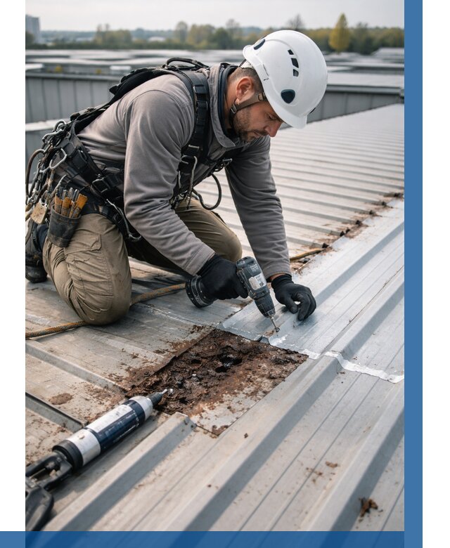 Ремонт профнастила на кровле в Евпатории от 737 р. | ВЫСОТНИК-Евп