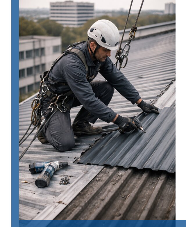 Ремонт профнастила на кровле в Евпатории, работы под ключ