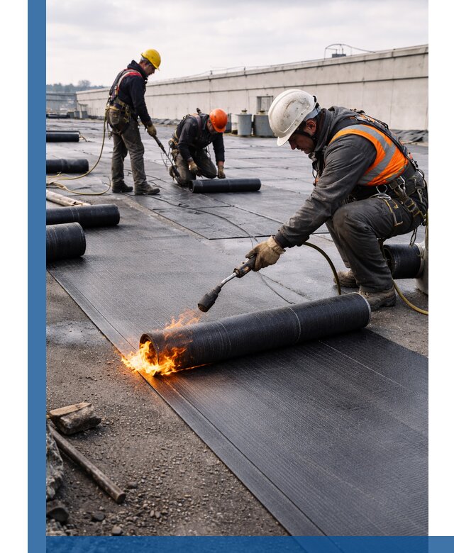 Монтаж наплавляемой кровли в Евпатории профессионально