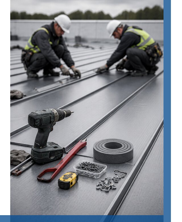 Монтаж фальцевой кровли в Евпатории от 1896 р. | ВЫСОТНИК-Евп