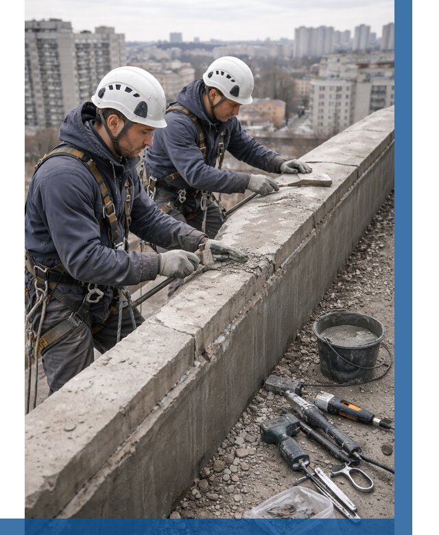 Ремонт парапета на кровле в Евпатории от 1580 р. | ВЫСОТНИК-Евп