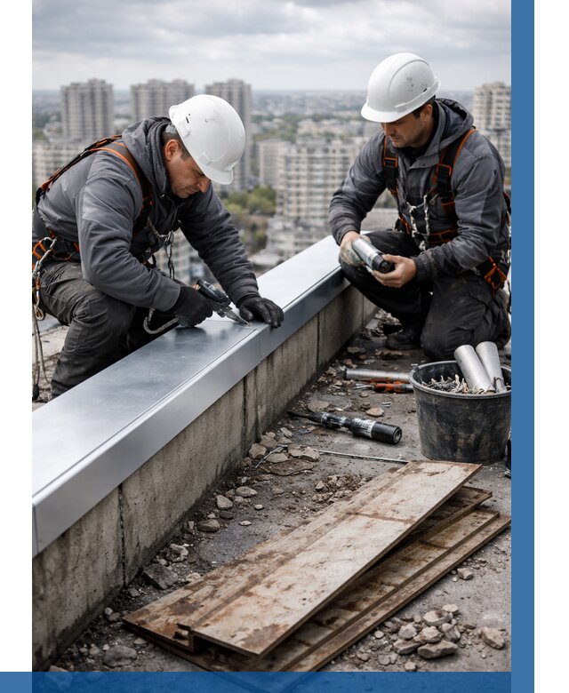 Замена парапетных крышек под ключ в Евпатории от 1264 р. | ВЫСОТНИК-Евп