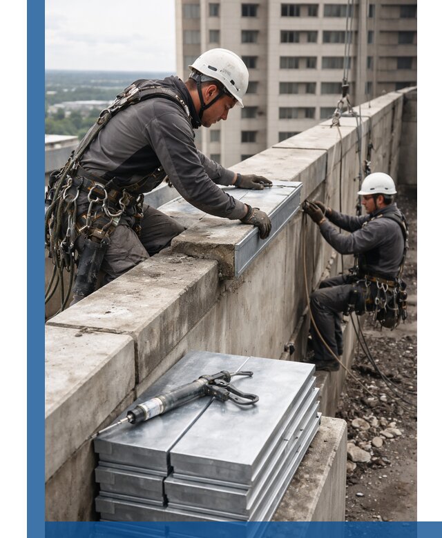 Замена парапетных крышек и установка новых в Евпатории