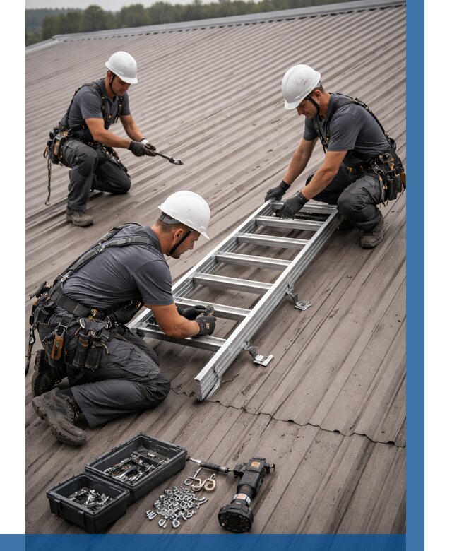 Монтаж кровельной лестницы в Евпатории от 4740 р. | ВЫСОТНИК-Евп