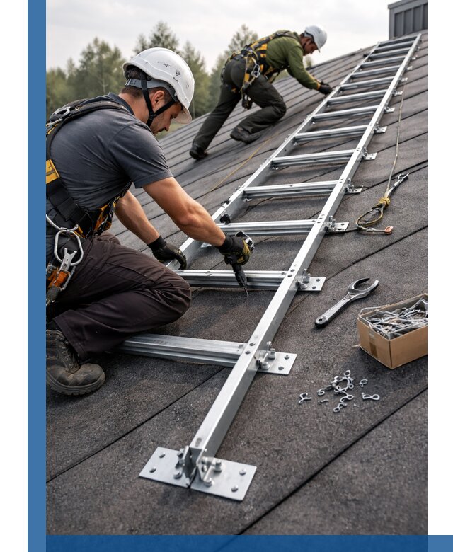 Профессиональный монтаж кровельной лестницы в Евпатории под ключ