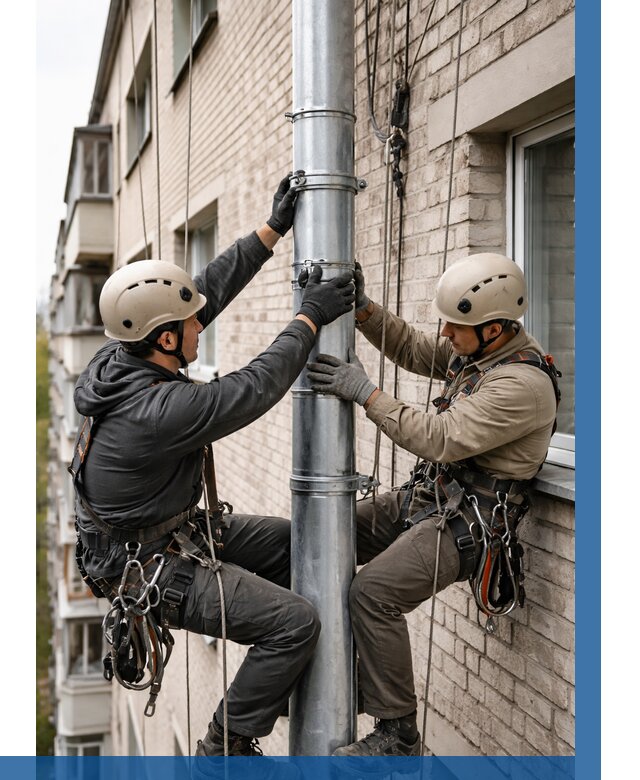 Замена водосточных труб в Евпатории от 6846 р. | ВЫСОТНИК-Евп