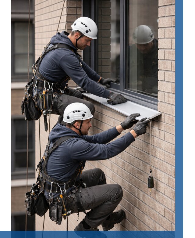 Монтаж оконных отливов под ключ в Евпатории от 3687 р. | ВЫСОТНИК-Евп