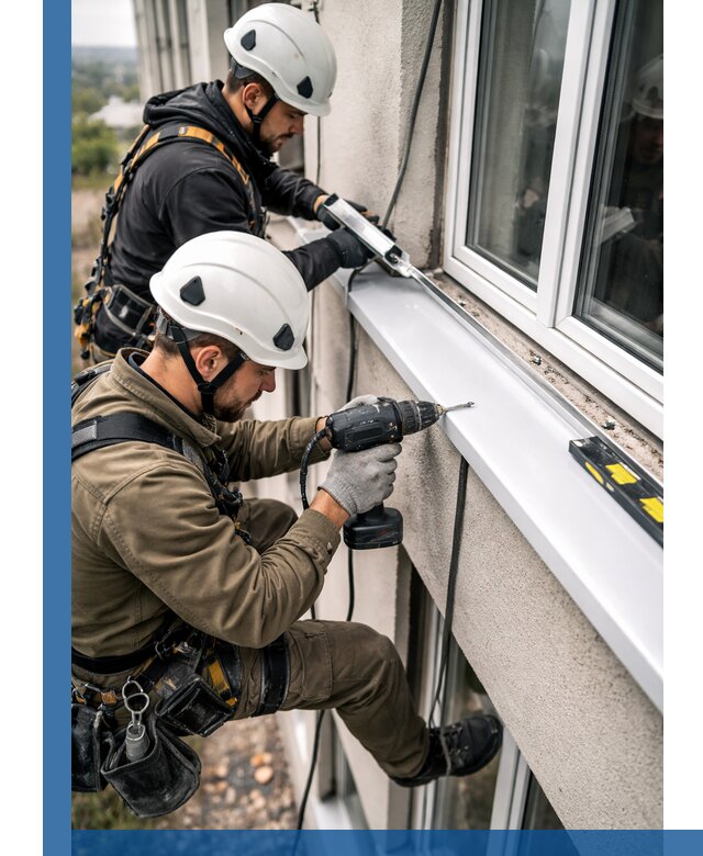 Профессиональный монтаж оконных отливов и отведения воды в Евпатории