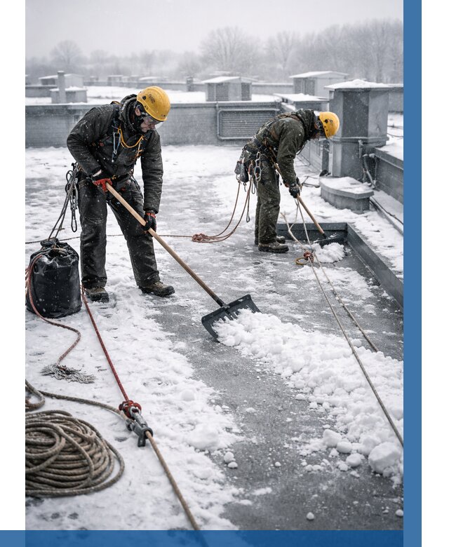 Очистка крыши от снега в Евпатории от 7900 р. | ВЫСОТНИК-Евп