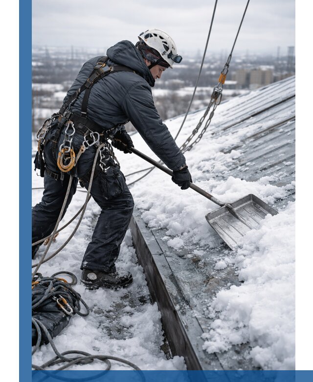 Профессиональная очистка кровли от снега и наледи в Евпатории